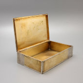 Серебряная коробка из-под сигар фирмы «H. Upmann flor» с гравировкой «Табакъ привозный», серебро 84 пр., Россия, к 19 в.