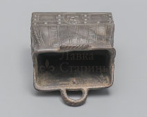 Старинная подставка для зубочисток «Саквояж», чугун, Европа, кон. 19, нач. 20 вв.