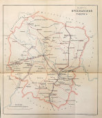Старинная почтово-телеграфная карта Ярославской губернии, картографич. зав. П. Ф. Петш, Санкт-Петербург, 1900-е
