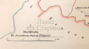 Старинная почтово-телеграфная карта Ярославской губернии, картографич. зав. П. Ф. Петш, Санкт-Петербург, 1900-е