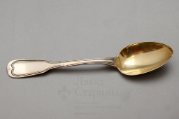 Простая чайная серебряная ложка без рисунка, 800 пр., Россия, 2000-е