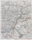 Старинная карта «Поволжье», Большая энциклопедия, масштаб 1:5000000, Россия, к. 19, н. 20 вв.