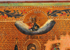 Деревянная живописная икона «Святой Георгий Победоносец», с. Холуй, к. 19 в.