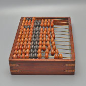 Большие старинные магазинные, складские счеты, дерево, латунные накладки, Россия, нач. 20 в.