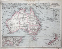 Старинная карта «Австралия и Полинезия»