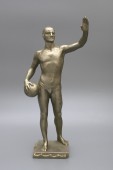 Скульптура «Игрок водного поло», спортсмен, СССР, силумин