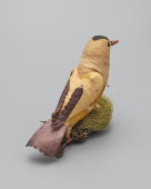 Редкая ватная ёлочная игрушка на прищепке «Птица в гнезде», СССР, 1930-50 гг.