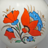 Винтажный кувшин для молока, молочник «Сказочные маки», автор росписи А. В. Воробьевский, автор формы А. А. Лепорская, фарфор, ЛФЗ, 1950-е