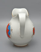 Винтажный кувшин для молока, молочник «Сказочные маки», автор росписи А. В. Воробьевский, автор формы А. А. Лепорская, фарфор, ЛФЗ, 1950-е