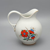 Винтажный кувшин для молока, молочник «Сказочные маки», автор росписи А. В. Воробьевский, автор формы А. А. Лепорская, фарфор, ЛФЗ, 1950-е