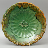 Агитационная памятная декоративная тарелка «ВСХВ» (ВДНХ), керамика, СССР, 1940-50