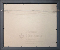 Акварельная картина «Линии электропередач», бумага, багет