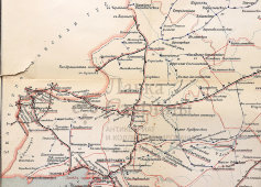 Старинная почтово-телеграфная карта Области войска Донского (Ростовская область, Волгоград), картографич. зав. П. Ф. Петш, Санкт-Петербург, 1900-е