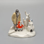 Статуэтка-миниатюра «На прогулке», автор Андрианова Т. В., фарфор, Вербилки, 1950-60 гг.