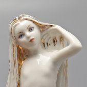 Статуэтка «Русалочка», скульптор Велихова С. Б., роспись золотом, ЛФЗ, 1950-60 гг.