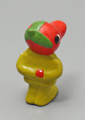 Детская игрушка «Крокодил-курильщик» в зеленом костюме, колкий пластик, СССР, 1970-80 гг.