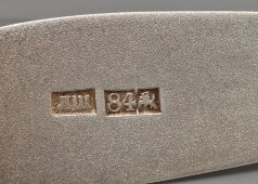 Старинная чайная серебряная ложка с позолотой, 84 проба, Москва, кон. 19, нач. 20 вв.