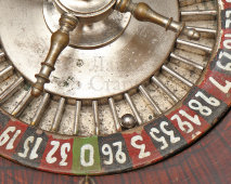 Старинный набор для игры в рулетку, мини казино, красное дерево, металл, Европа, нач. 20 в.