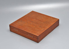 Старинный набор офтальмолога с пробными линзами для проверки зрения, деревянный футляр