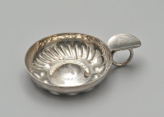 Винтажная чаша сомелье для дегустации вина, тастевин, посеребренный металл, Франция, 1981 г.