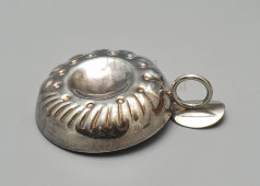 Винтажная чаша сомелье для дегустации вина, тастевин, посеребренный металл, Франция, 1981 г.