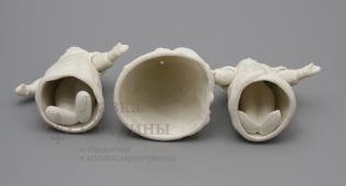 Фарфоровые колокольчики «Якуты», бисквит, Вербилки, СССР, 1950-е гг.