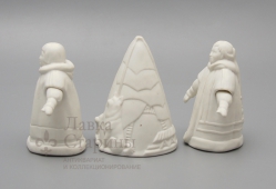 Фарфоровые колокольчики «Якуты», бисквит, Вербилки, СССР, 1950-е гг.