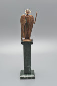 Кабинетная настольная статуэтка «Архангел Михаил», бронза, змеевик, Россия, 2000-е