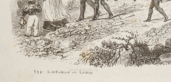 Старинная гравюра «Конвой императора Наполеона на острове Святой Елены», Франция