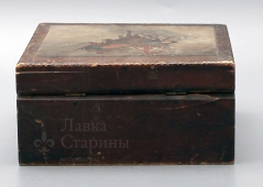 Старинная деревянная шкатулка «На санях», Россия, начало 20 века