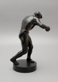 Чугунная настольная статуэтка «Боксер», чугунное литье Касли, СССР, 1973 г.