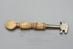 Антикварный стеклорез с ручкой из кости, клеймо Ф. С. Лобковъ, Москва, до 1917 г.