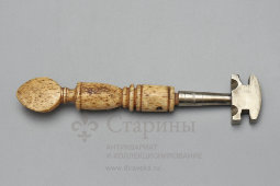 Антикварный стеклорез с ручкой из кости, клеймо Ф. С. Лобковъ, Москва, до 1917 г.