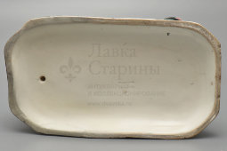 Антикварная статуэтка «Мопс», фарфор, Фабрика Тереховых и Киселева, с. Речицы, Гжельская волость, 19 в.