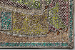 Старинная икона «Успение Богоматери» в окладе, дерево, темпера, скань, фольга, Россия, 1-я пол. 19 в.