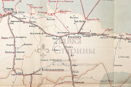 Старинная почтово-телеграфная карта Эстляндской губернии (Эстония), картографич. зав. П. Ф. Петш, Санкт-Петербург, 1900-е