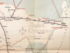 Старинная почтово-телеграфная карта Эстляндской губернии (Эстония), картографич. зав. П. Ф. Петш, Санкт-Петербург, 1900-е