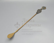 Винтажный рожок для обуви в комплекте с настенным крючком «Виноградная гроздь», латунь, Европа, сер. 20 в.