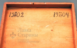 Антикварная деревянная шкатулка «За хворостом», Россия, начало 20 века