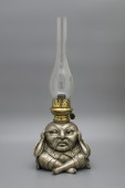 Старинная керосиновая лампа «Китаец», Европа, 19 век, шпиатр