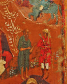 Старинная деревянная икона «Рождество Христово», Россия, живопись 17 в.