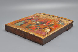 Старинная деревянная икона «Рождество Христово», Россия, живопись 17 в.