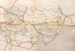 Старинная почтово-телеграфная карта Харьковской губернии, картографич. зав. П. Ф. Петш, Санкт-Петербург, 1900-е