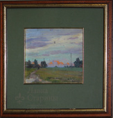 Картина пейзаж «Дорога в деревню», художник Колупаев Д. А., холст, масло, 1930-40 гг.