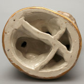 Авторская нетиражная статуэтка по басне Крылова И. А. «Зеркало и обезьяна», фарфор, СССР, сер. 20 в.