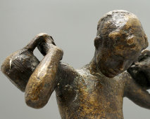 Советская спортивная скульптура «Мальчик с гирями», бронза, СССР, 1950-60 гг.