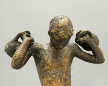 Советская спортивная скульптура «Мальчик с гирями», бронза, СССР, 1950-60 гг.