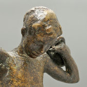 Советская спортивная скульптура «Мальчик с гирями», бронза, СССР, 1950-60 гг.