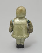 Советская игрушка, кукла «Девочка в зимней одежде» (На прогулке) на резинках, колкий пластик, 1950-60 гг.
