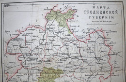 Старинная карта «Гродненская губерния»